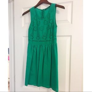 Topshop jade green dress with embroidery